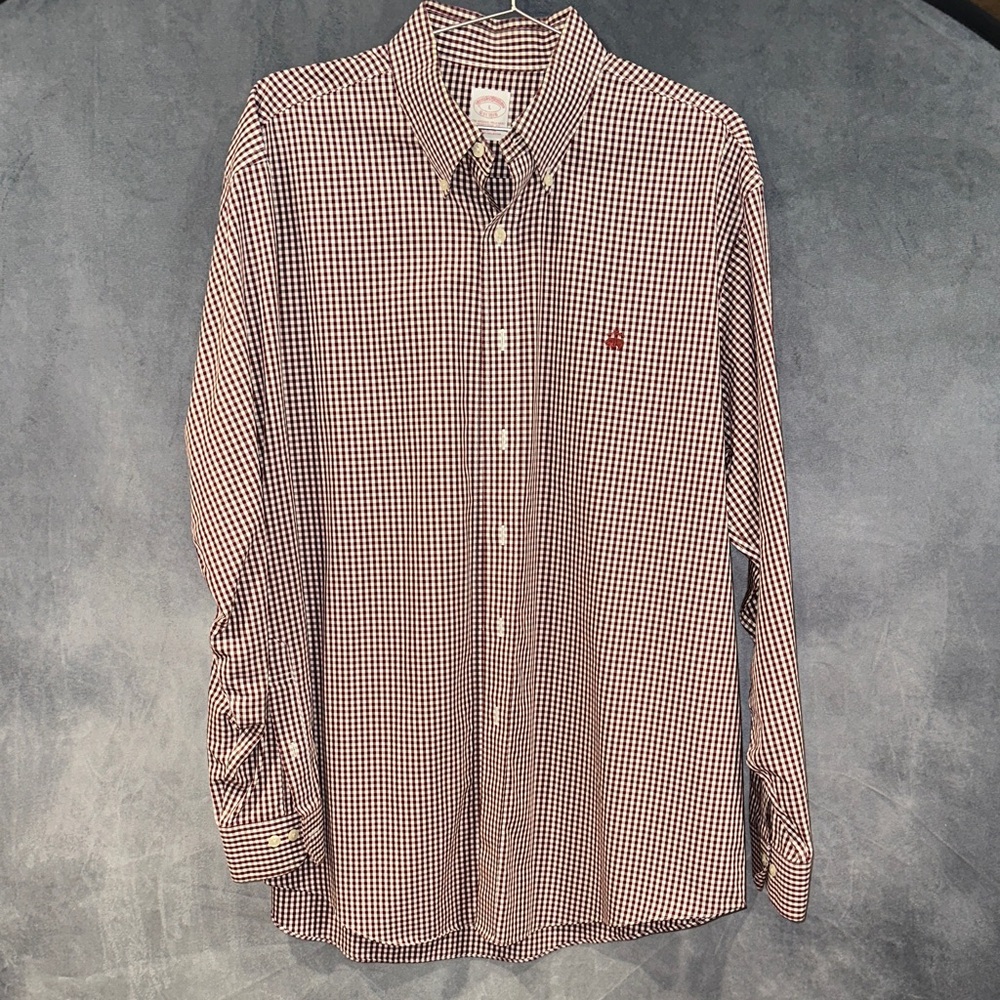 Brooks Brothers Men's Checkered Shirt - Black and White